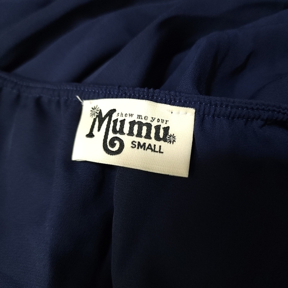 NWOT Show Me Your MuMu Heather Halter Dress Navy Small - Picture 8 of 10